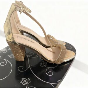 Gold rhinestone Women's Heels